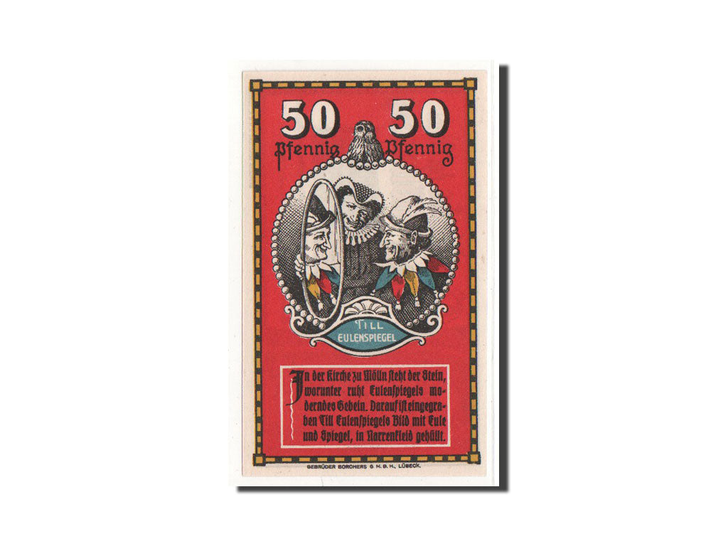 Banknote, Germany, Mölln, 50 Pfennig, personnage, O.D, Undated, UNC(65-70)