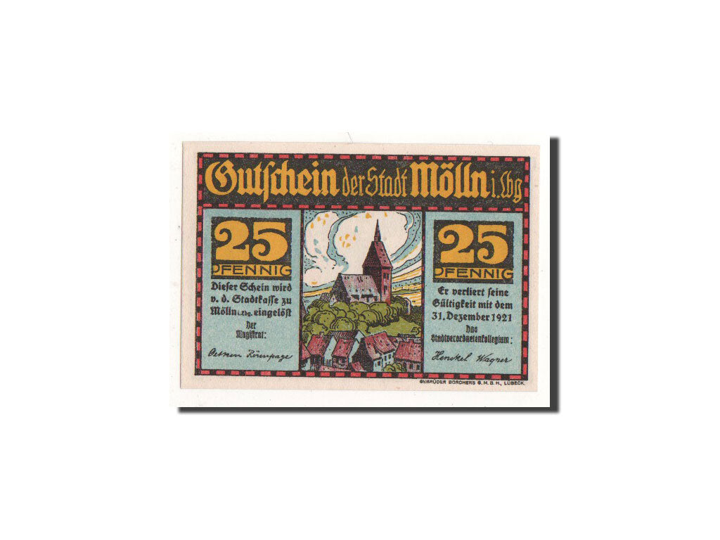 Banknote, Germany, Mölln, 25 Pfennig, personnage, O.D, Undated, UNC(65-70)