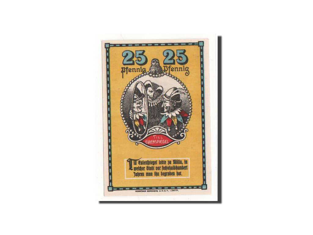 Banknote, Germany, Mölln, 25 Pfennig, personnage, O.D, Undated, UNC(65-70)