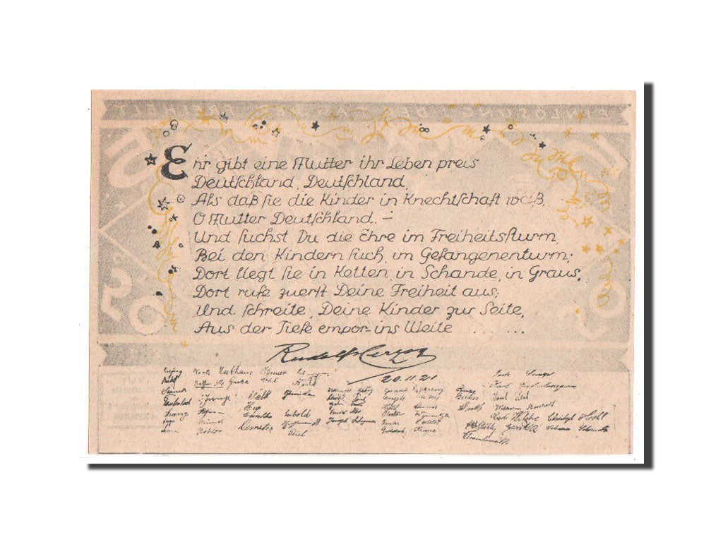 Billete, Alemania, Neuhaus, 5 Mark, Citation, 1921, Undated, UNC, Mehl:943.2