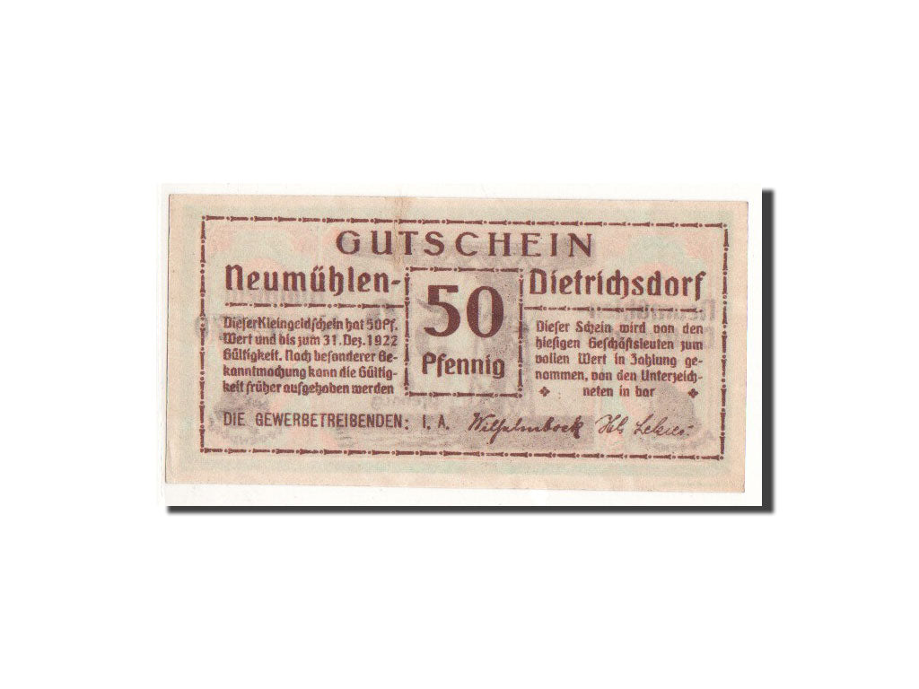 Billete, Alemania, Neumühlen, 50 Pfennig, grue, O.D, Undated, UNC, Mehl:953.3