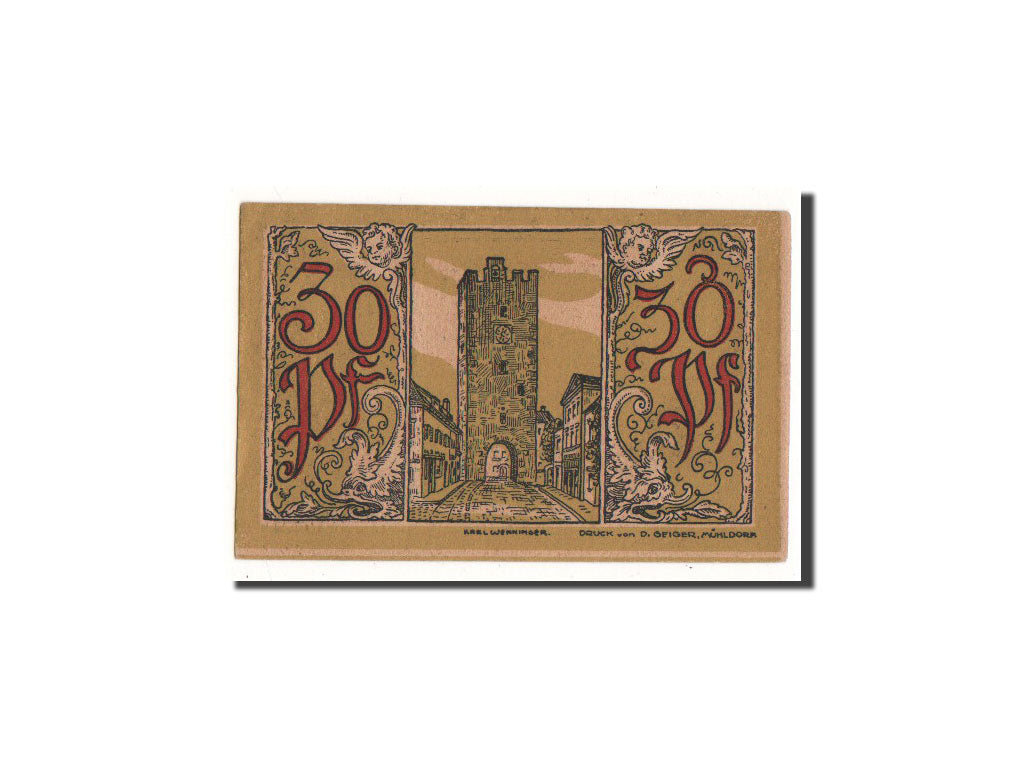 Geldschein, Deutschland, Mühldorf, 30 Pfennig, tour, O.D, Undated, UNZ