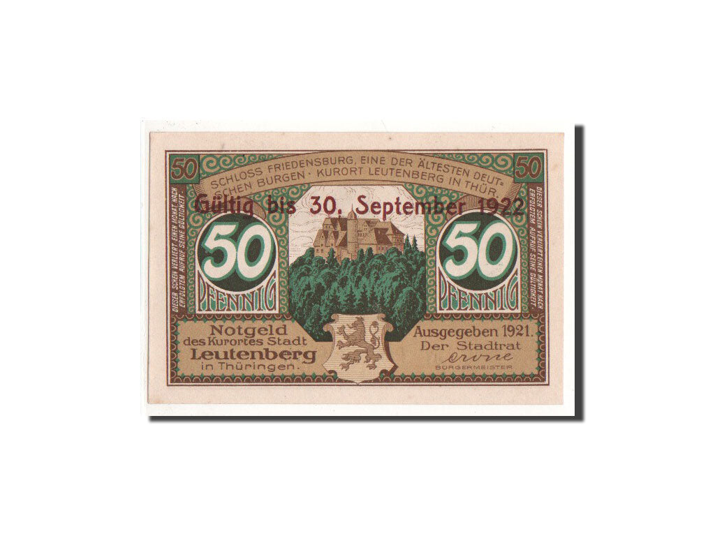 Geldschein, Deutschland, Leutenberg, 50 Pfennig, personnage, 1921, Undated, UNZ