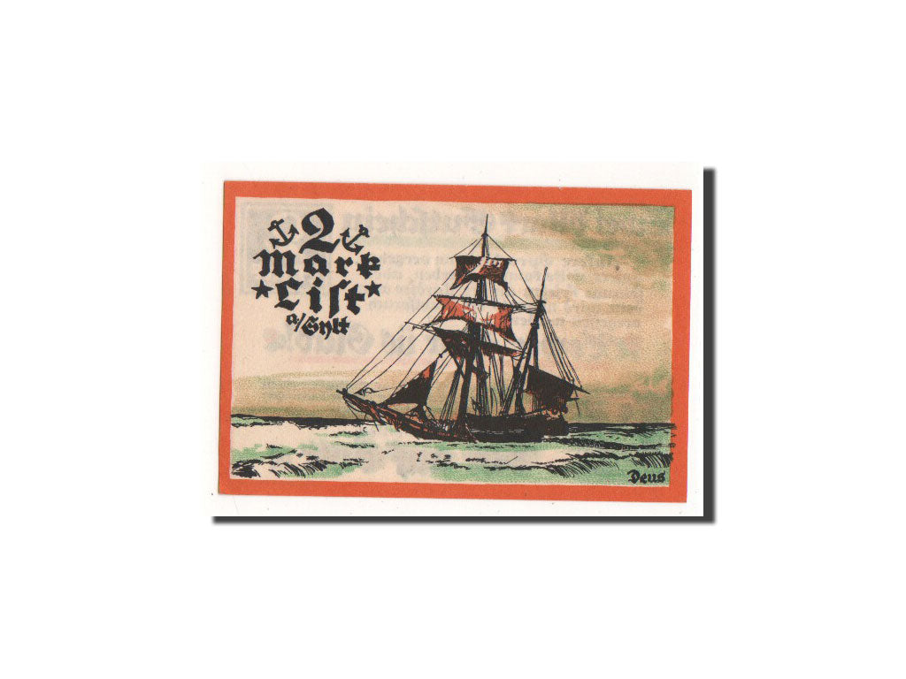 Geldschein, Deutschland, List/Sylt, 2 Mark, bateau, 1921, 1921-07-21, UNZ
