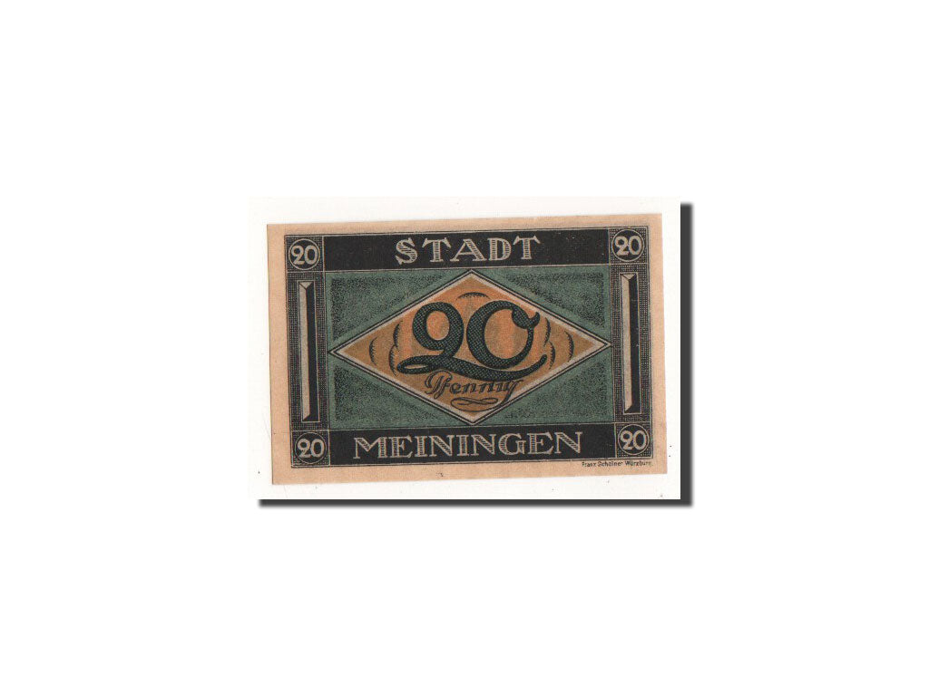 Billete, Alemania, Meiningen, 20 Pfennig, château, 1921, 1921-07-21, UNC