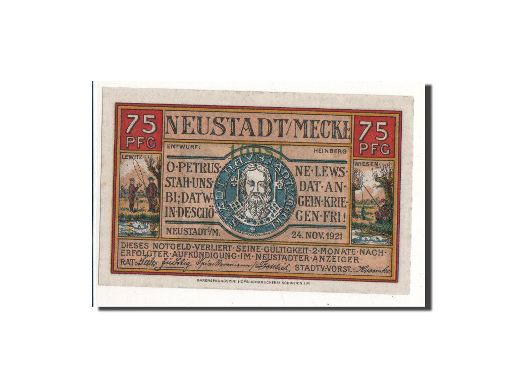 Geldschein, Deutschland, Neustadt Stadt, 75 Pfennig, ferme, 1921, 1921-11-24