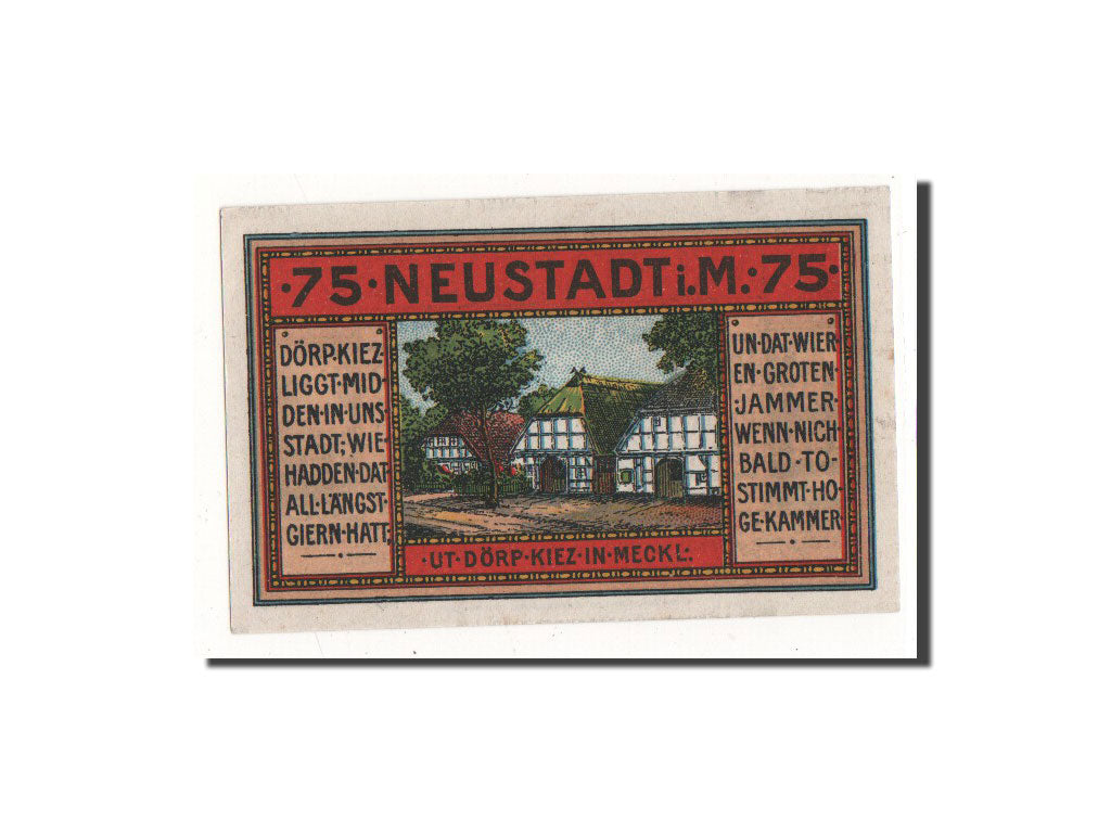 Geldschein, Deutschland, Neustadt Stadt, 75 Pfennig, ferme, 1921, 1921-11-24