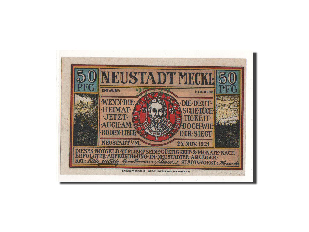 Banknote, Germany, Neustadt Stadt, 50 Pfennig, château, 1921, 1921-11-24
