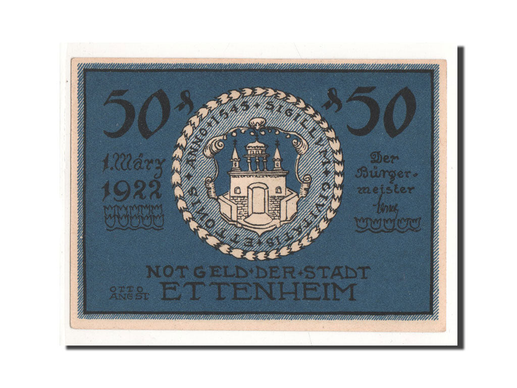 Banknote, Germany, Ettenheim Stadt, 50 Pfennig, place, 1922, 1922-03-01