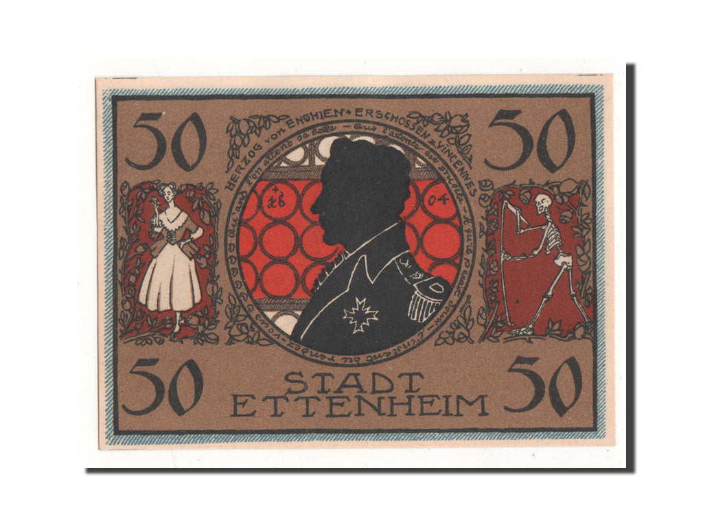 Billet, Allemagne, Ettenheim Stadt, 50 Pfennig, portrait, 1922, 1922-03-01