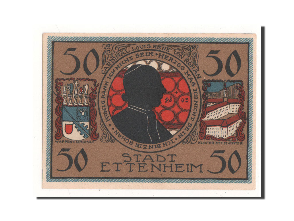 Billet, Allemagne, Ettenheim Stadt, 50 Pfennig, portrait 1, 1922, 1922-03-01