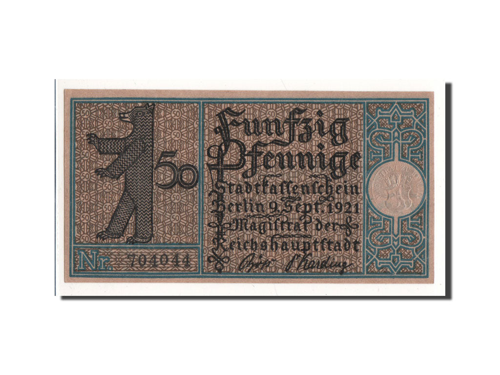 Banknote, Germany, Berlin Stadt, 50 Pfennig, paysan, 1921, 1921-09-09