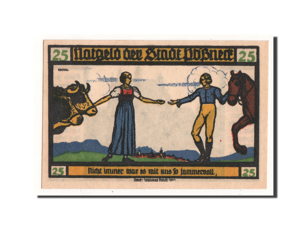 Banknote, Germany, Possneck, 25 Pfennig, personnage 1, 1921, 1921-07-31
