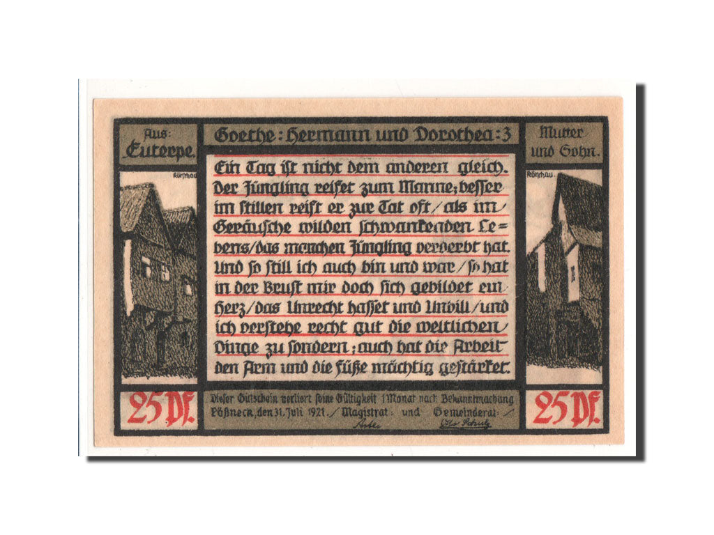 Banknote, Germany, Possneck, 25 Pfennig, personnage 2, 1921, 1921-07-31