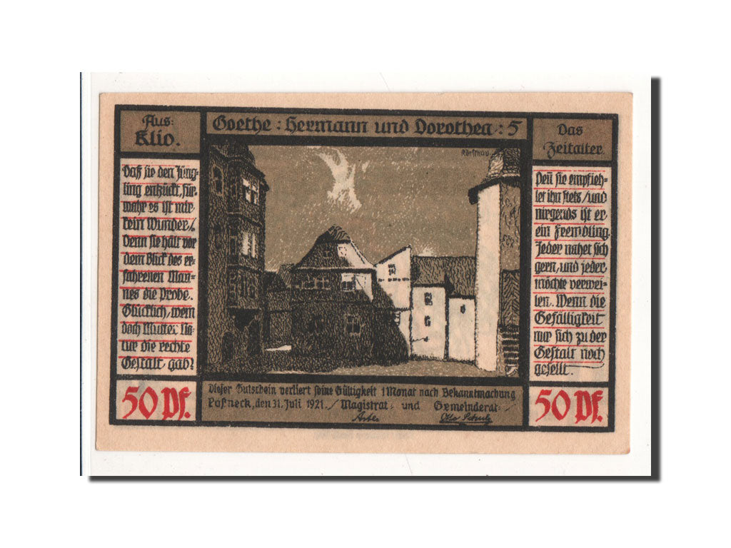 Geldschein, Deutschland, Possneck, 50 Pfennig, personnage 2, 1921, 1921-07-31
