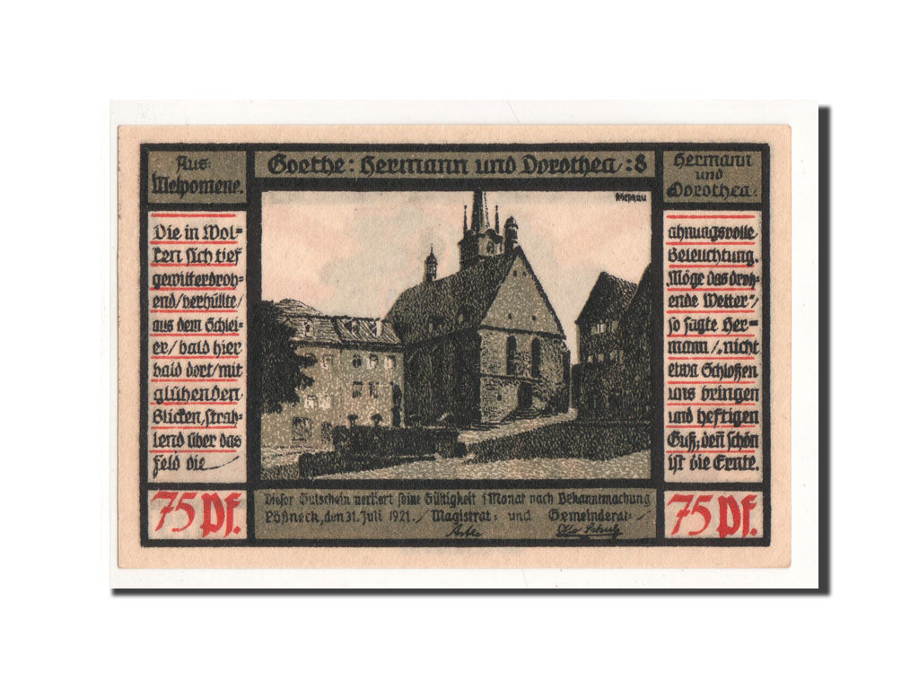 Banknote, Germany, Possneck, 75 Pfennig, personnage 1, 1921, 1921-07-31