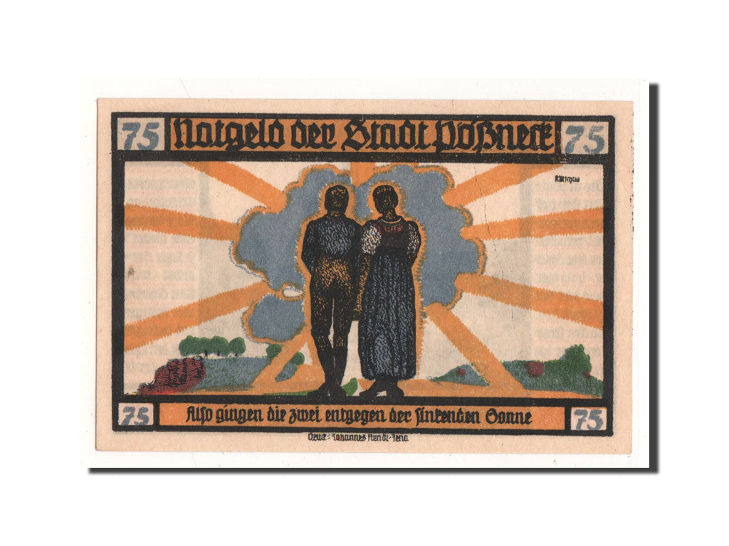 Banknote, Germany, Possneck, 75 Pfennig, personnage 1, 1921, 1921-07-31