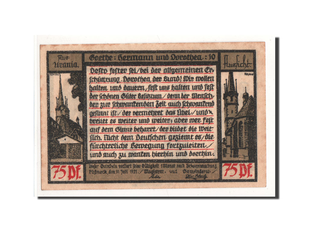 Banknote, Germany, Possneck, 75 Pfennig, personnage 3, 1921, 1921-07-31