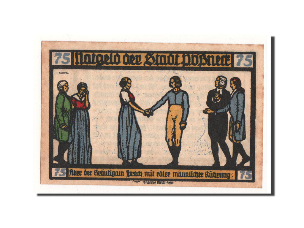 Banknote, Germany, Possneck, 75 Pfennig, personnage 3, 1921, 1921-07-31