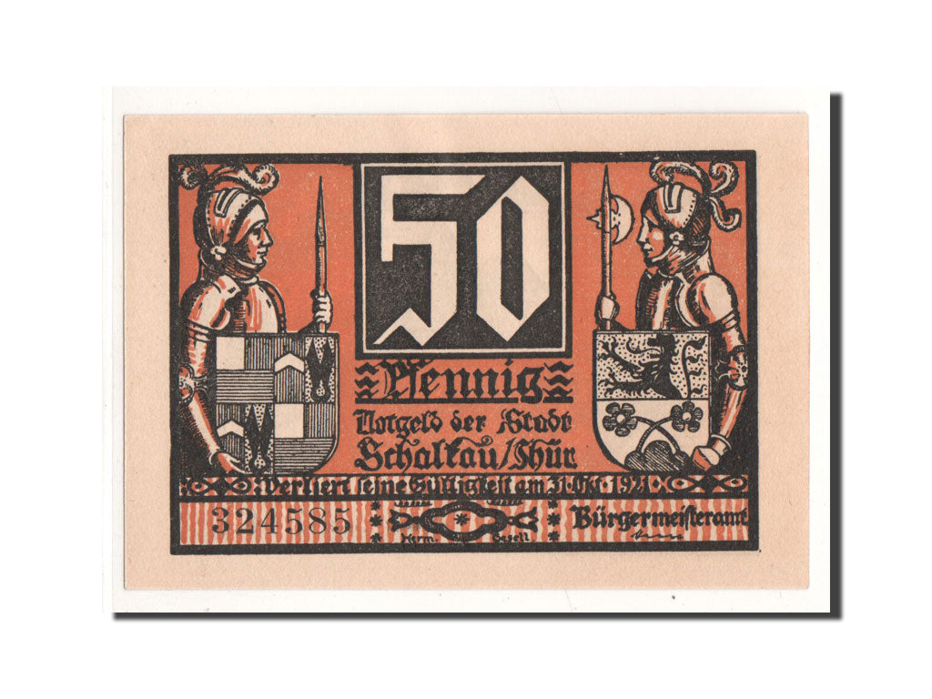 Banconote, Germania, Schalkau, 50 Pfennig, chevalier, O.D, Undated, FDS