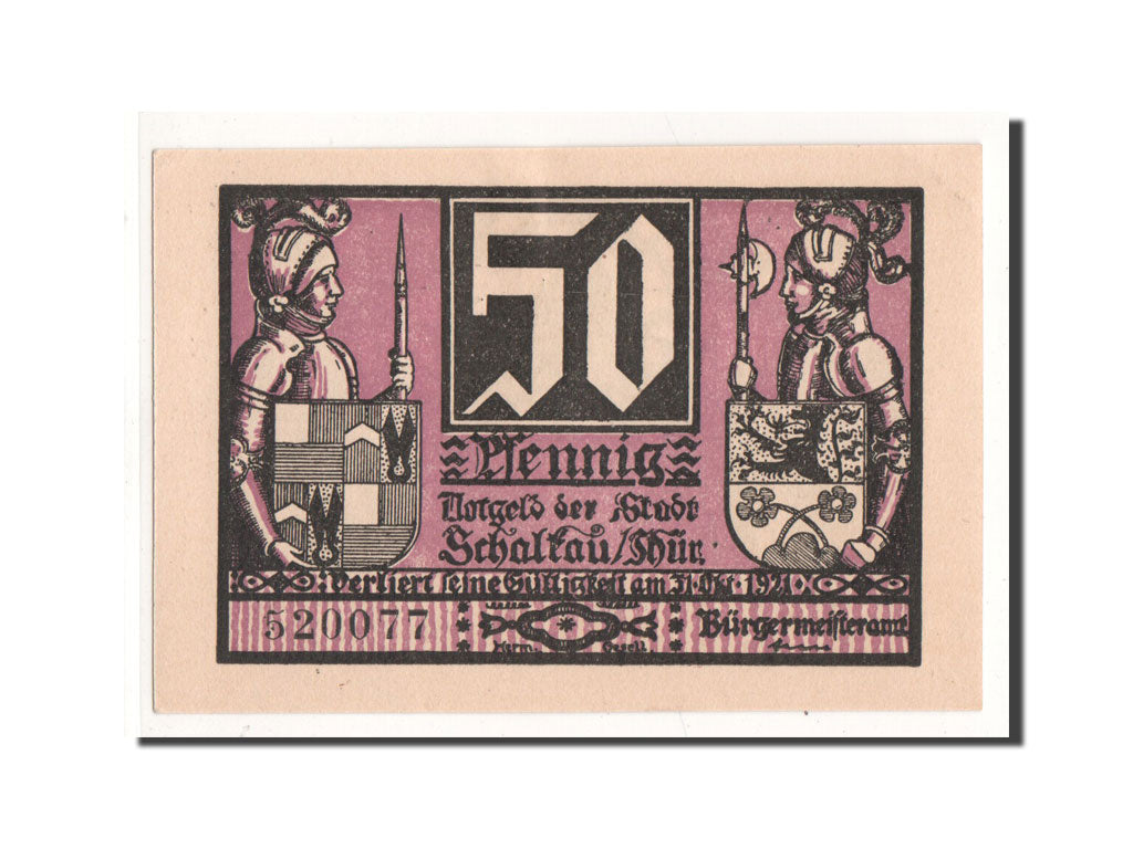 Biljet, Duitsland, Schalkau, 50 Pfennig, chevalier 2, O.D, Undated, NIEUW