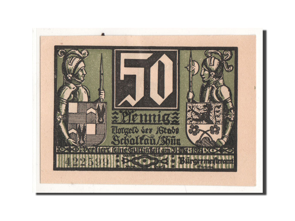 Biljet, Duitsland, Schalkau, 50 Pfennig, chateau 1, O.D, Undated, NIEUW