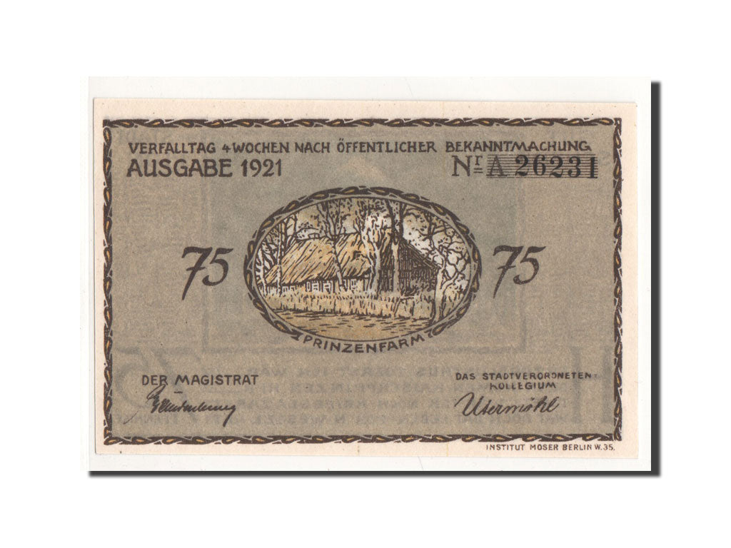 Billet, Allemagne, Plön, 75 Pfennig, paysage, 1921, Undated, NEUF, Mehl:1064.1