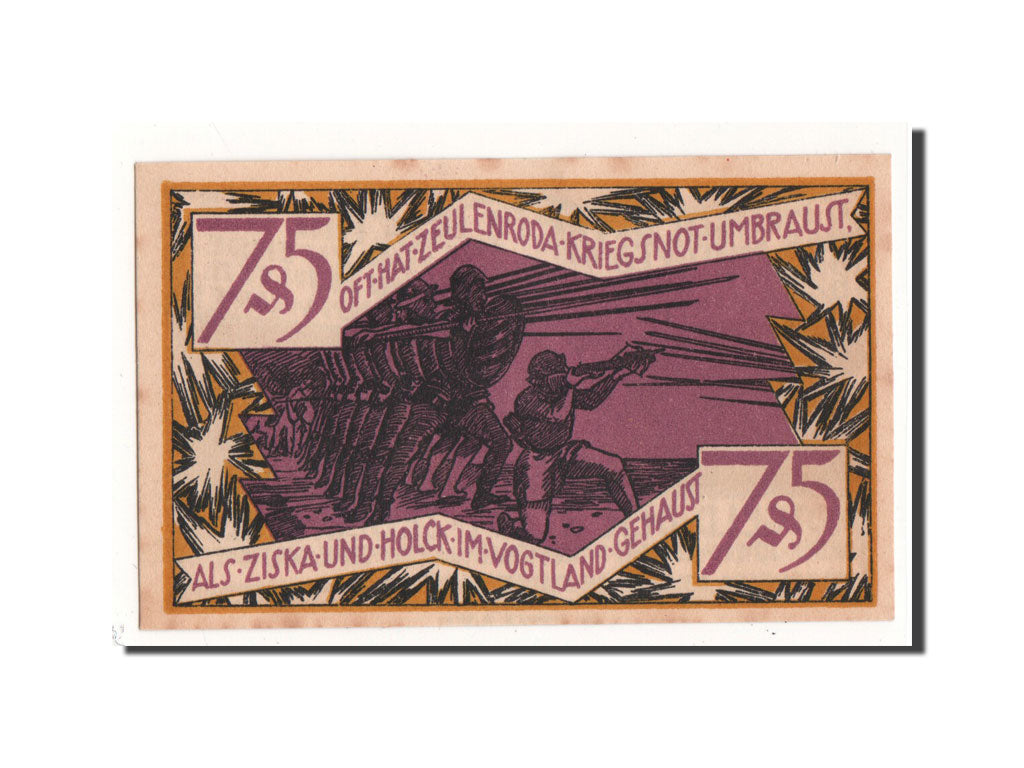 Billet, Allemagne, Zeulenroda, 75 Pfennig, soldat, 1921, 1921-11-01, NEUF