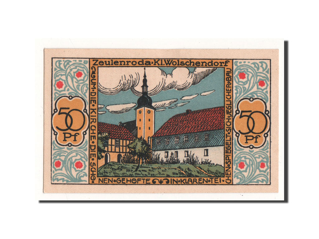 Biljet, Duitsland, Zeulenroda, 50 Pfennig, paysage, 1921, 1921-11-01, NIEUW