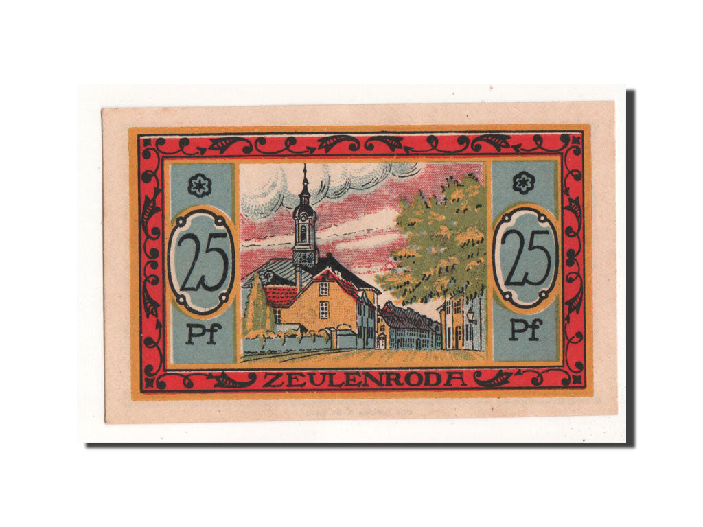 Geldschein, Deutschland, Zeulenroda, 25 Pfennig, Eglise, 1921, 1921-11-01, UNZ