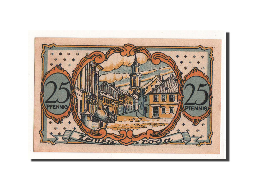 Biljet, Duitsland, Zeulenroda, 25 Pfennig, Ville, 1921, 1921-11-01, NIEUW