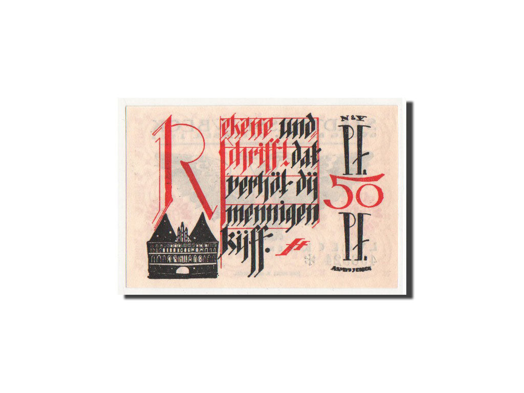 Geldschein, Deutschland, Lübeck, 50 Pfennig, Eglise, 1921, 1921-05-01, UNZ
