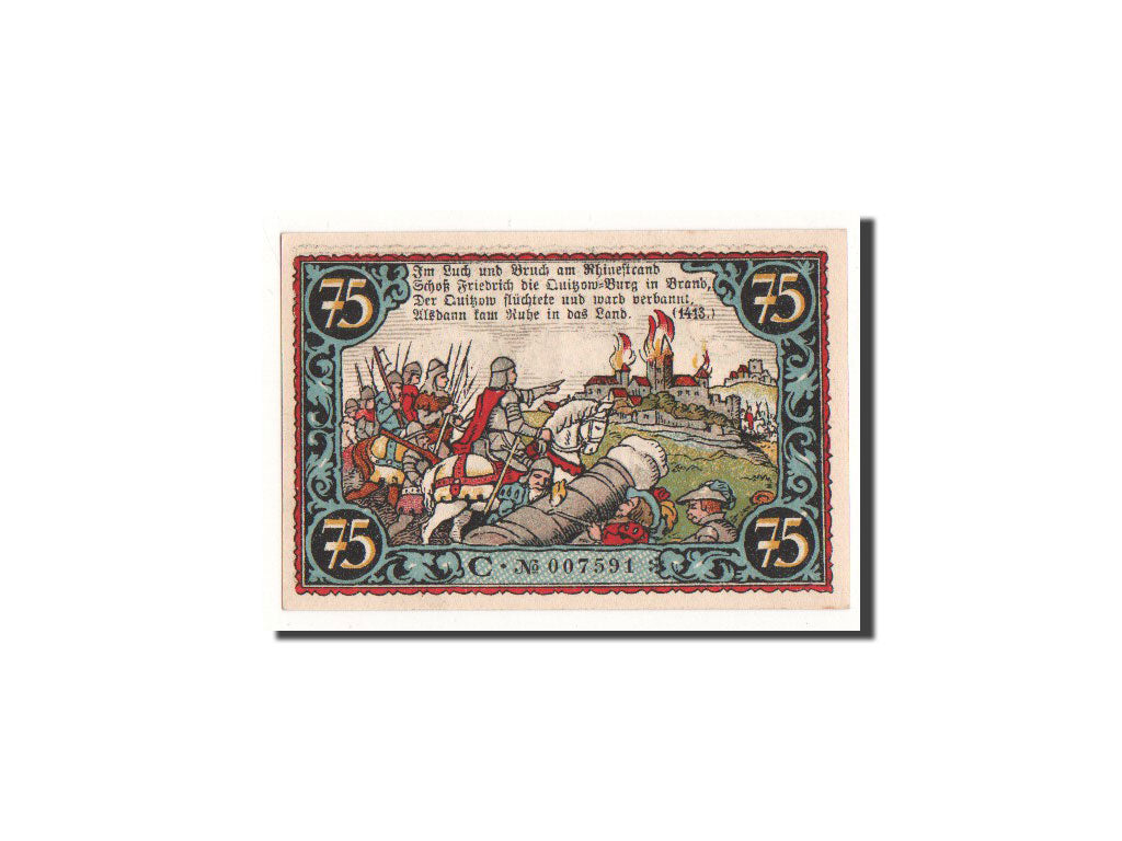 Banknote, Germany, Friesack Stadt, 75 Pfennig, guerre, 1921, Undated