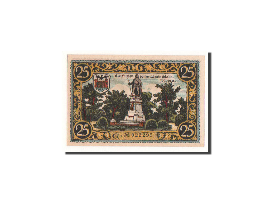 Geldschein, Deutschland, Friesack Stadt, 25 Pfennig, statue, 1921, Undated, UNZ