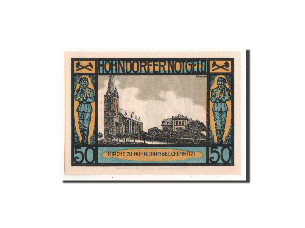 Banknote, Germany, Hohndorf, 50 Pfennig, Eglise, 1921, 1921-09-30, UNC(65-70)