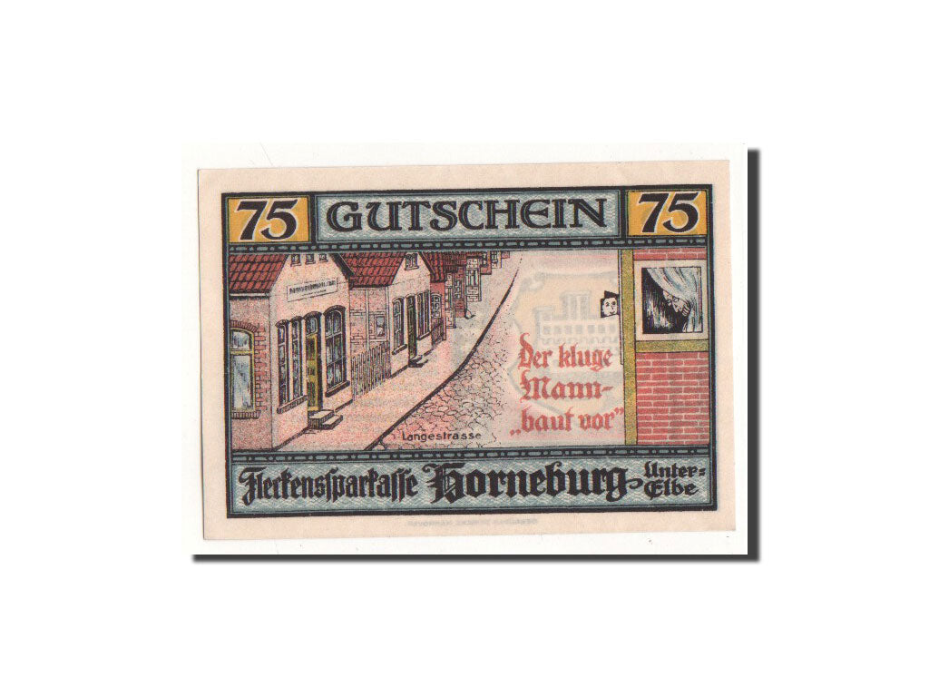 Geldschein, Deutschland, Horneburg, 75 Pfennig, Maison, 1921, 1921-05-01, UNZ