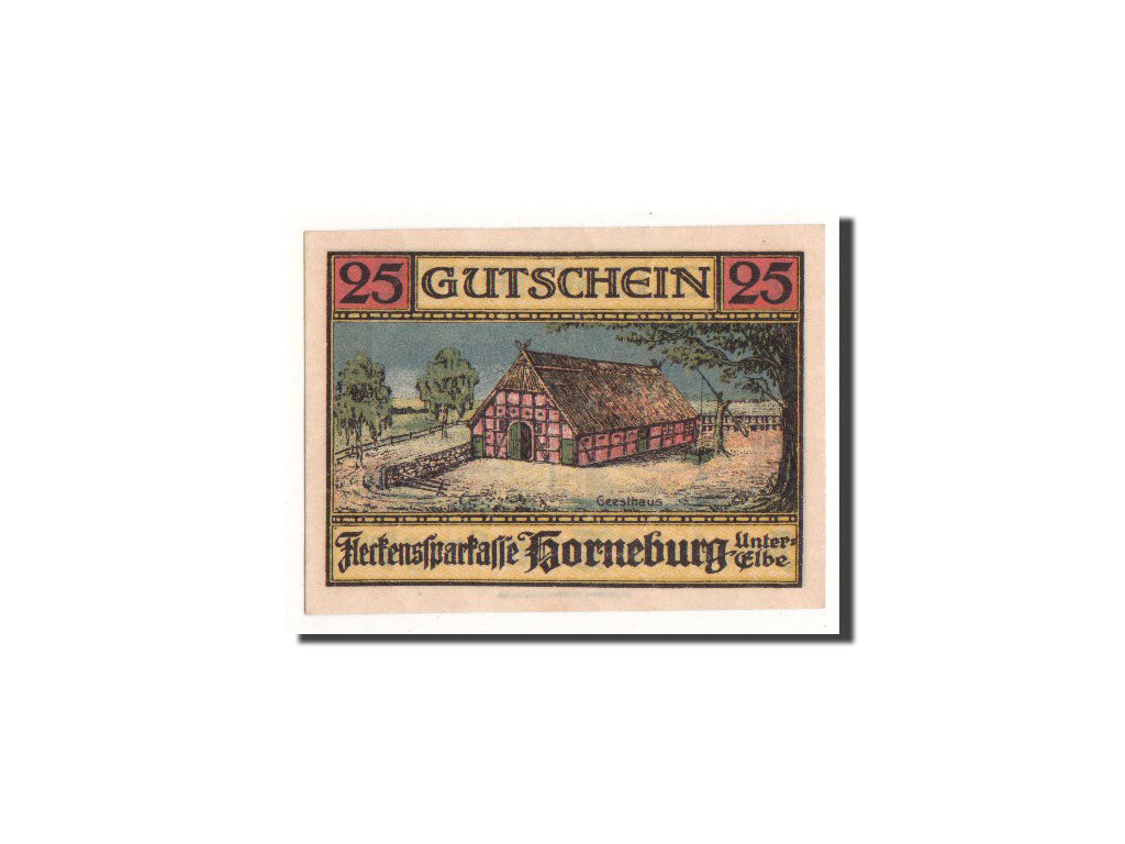 Geldschein, Deutschland, Horneburg, 25 Pfennig, Maison, 1921, 1921-05-01, UNZ