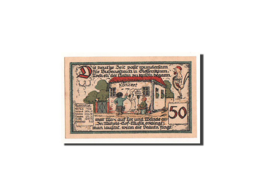 Biljet, Duitsland, Gatersleben, 50 Pfennig, personnage, 1921, 1921-07-30, NIEUW