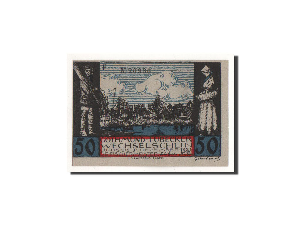 Banknote, Germany, 50 Pfennig, pêcheur, O.D, Undated, UNC(65-70), Mehl:823.1