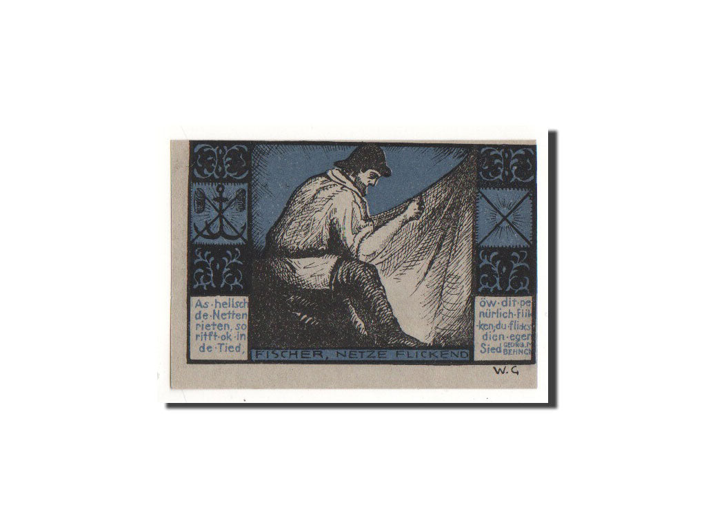 Banknote, Germany, 50 Pfennig, pêcheur, O.D, Undated, UNC(65-70), Mehl:823.1