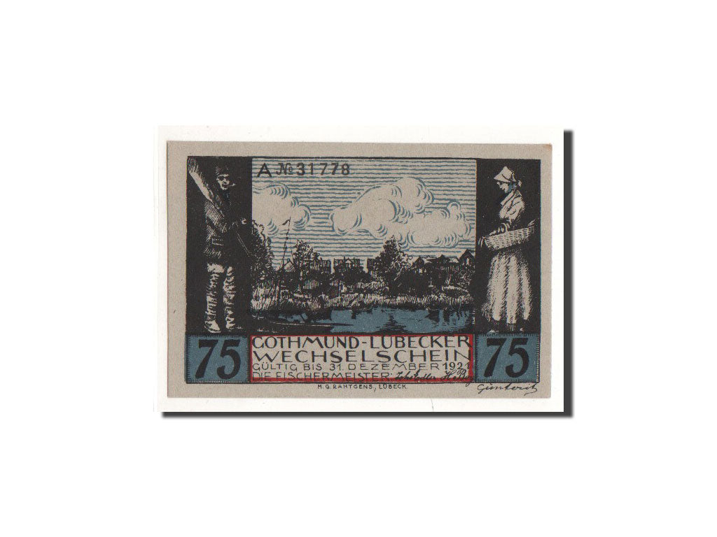 Billet, Allemagne, 75 Pfennig, pêcheur, O.D, Undated, NEUF, Mehl:823.1