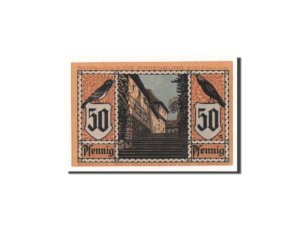 Billet, Allemagne, Nordhausen Stadt, 50 Pfennig, escalier, 1921, 1921-05-01