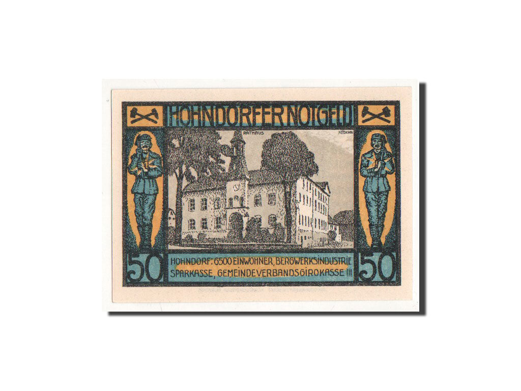 Biljet, Duitsland, Hohndorf, 50 Pfennig, Eglise, 1921, 1921-09-30, NIEUW