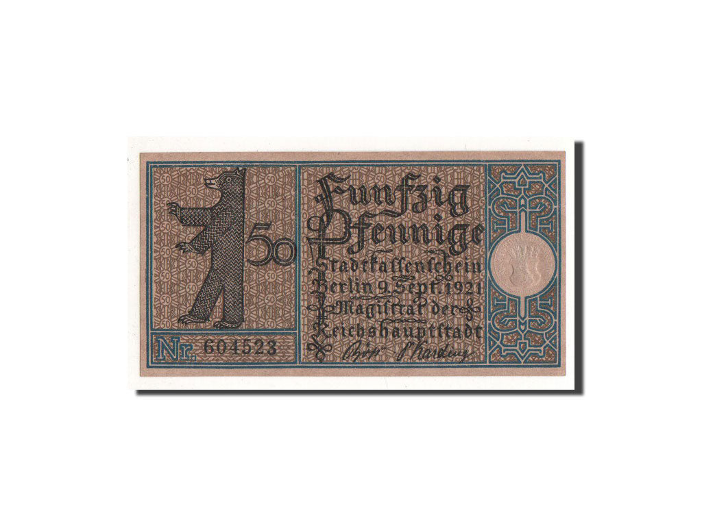Banknote, Germany, Berlin Stadt, 50 Pfennig, Mitte, 1921, 1921-09-09