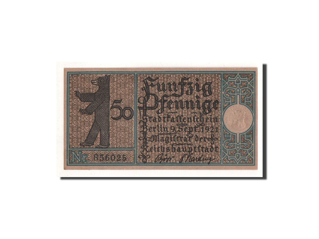 Banknote, Germany, Berlin Stadt, 50 Pfennig, Kreuzberg, 1921, 1921-09-09