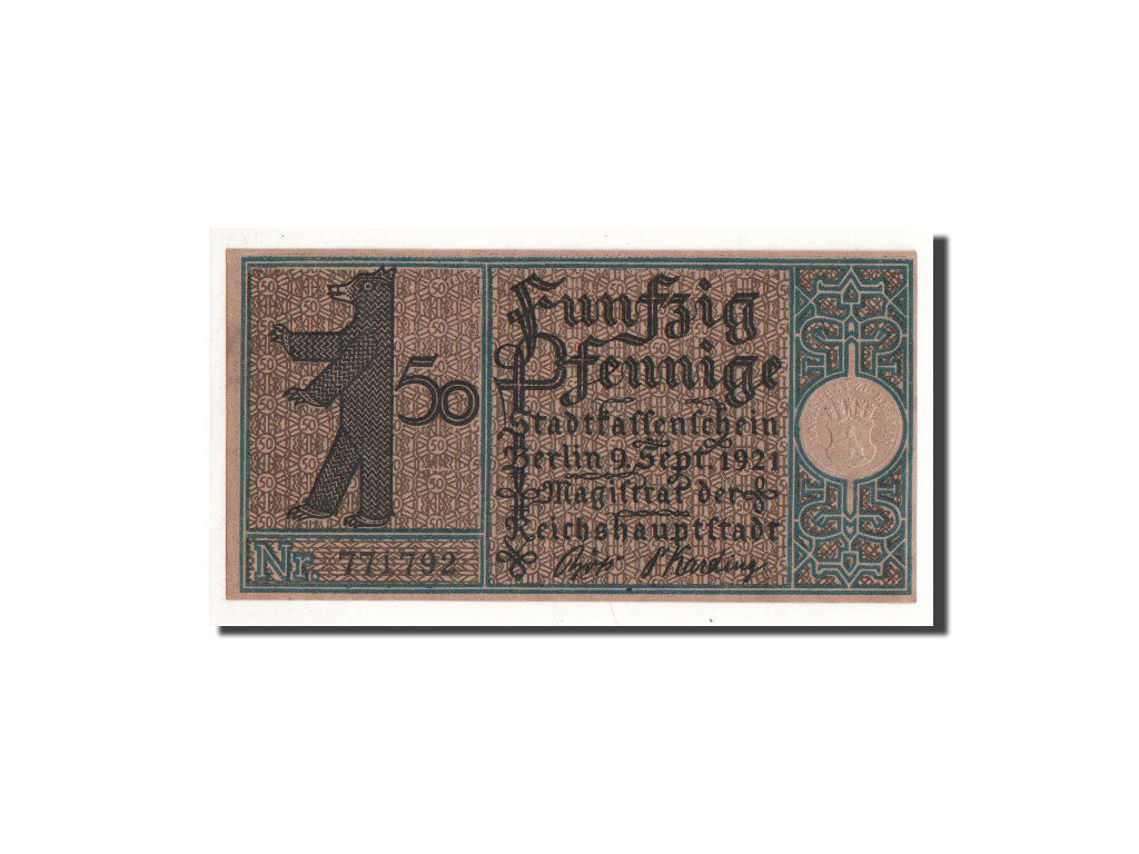 Banknote, Germany, Berlin Stadt, 50 Pfennig, Wilmersdorf, 1921, 1921-09-09
