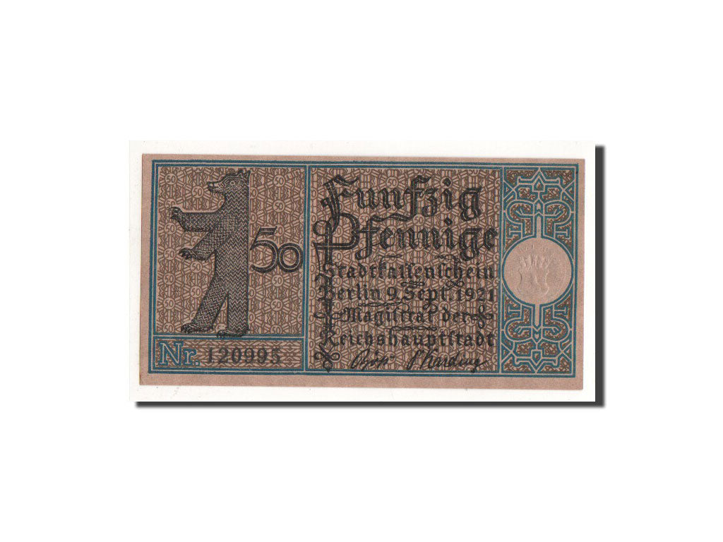 Banknote, Germany, Berlin Stadt, 50 Pfennig, Köpenick, 1921, 1921-09-09