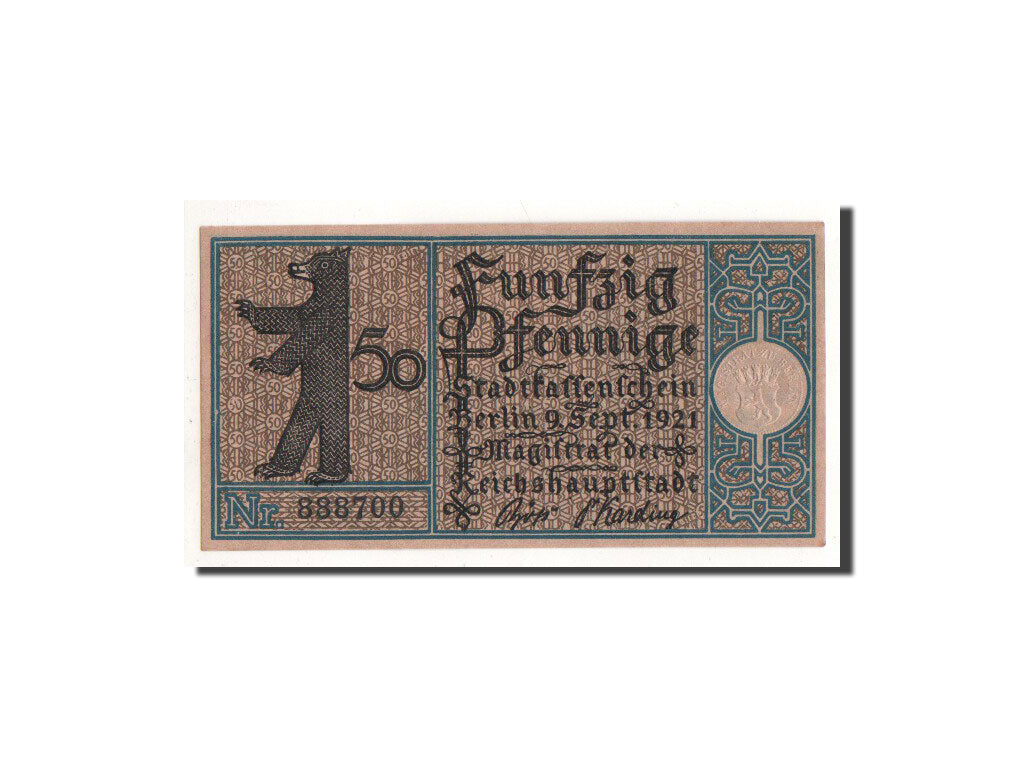 Biljet, Duitsland, Berlin Stadt, 50 Pfennig, Reinickendorf, 1921, 1921-09-09