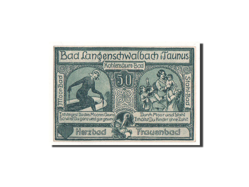 Billet, Allemagne, Langenschwalbach, 50 Pfennig, personnage, 1920, 1920-12-01