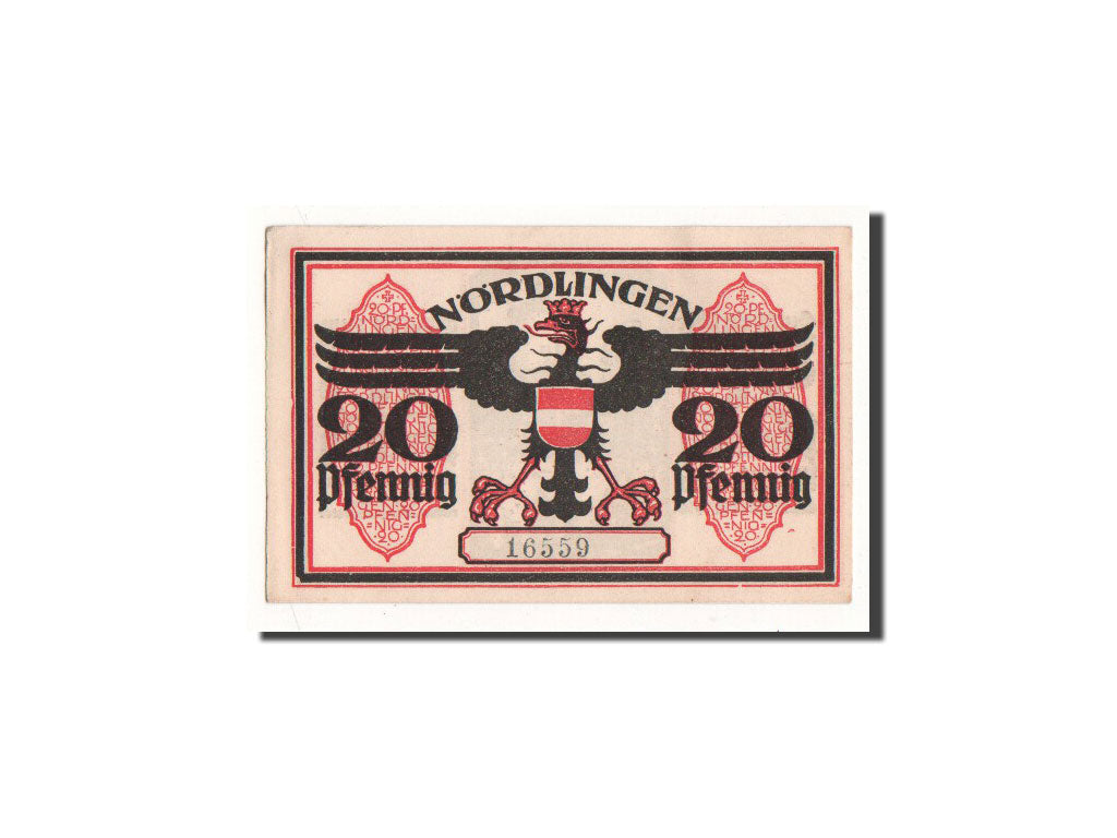 Banknote, Germany, Nordlingen, 20 Pfennig, aigle, 1918, 1918-10-02, UNC(65-70)